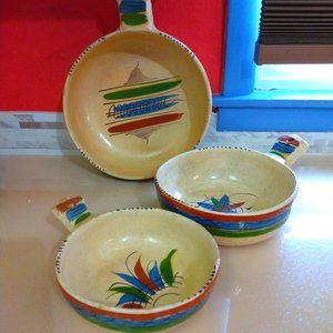 Vintage trio of Mexican Pottery